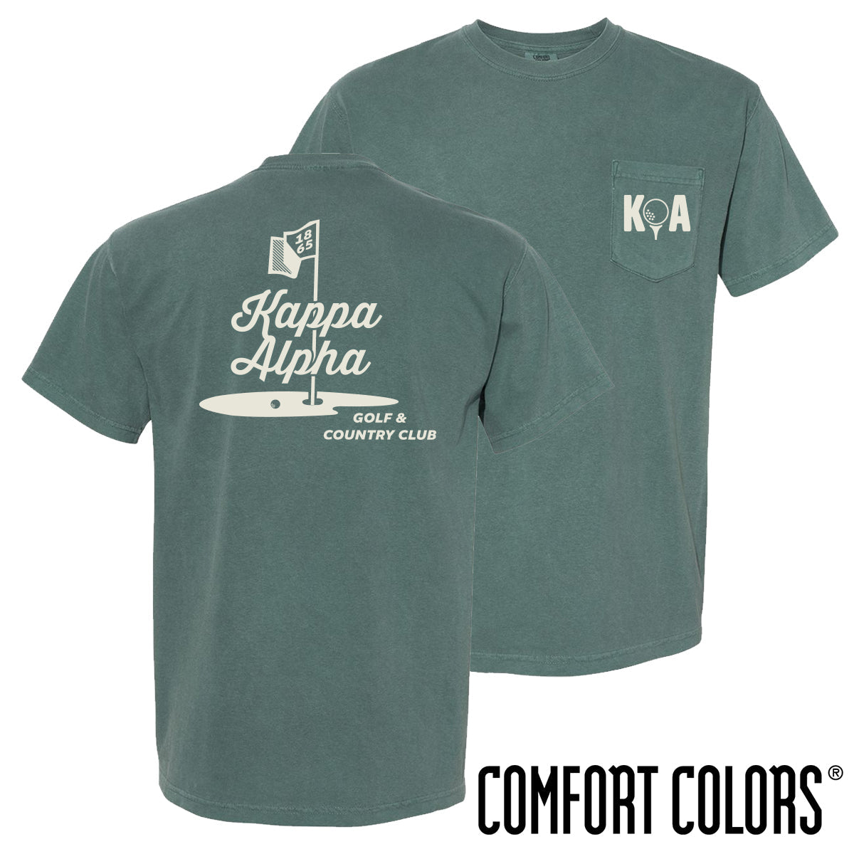 New Kappa Alpha Comfort Colors Par For The Course Short Sleeve Tee