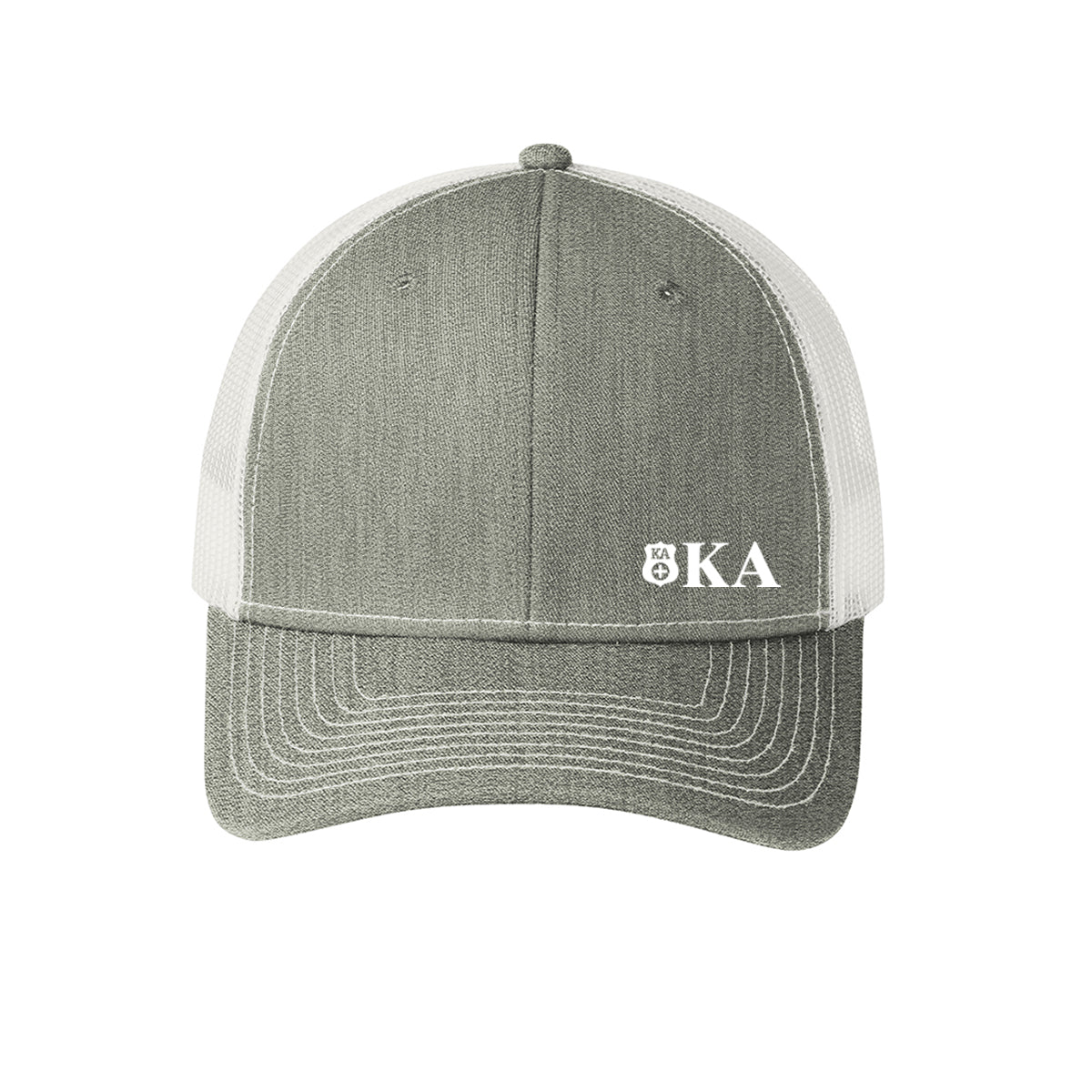 – Kappa Alpha Letter Alpha Greek Trucker Order Hat Store Grey Kappa Official