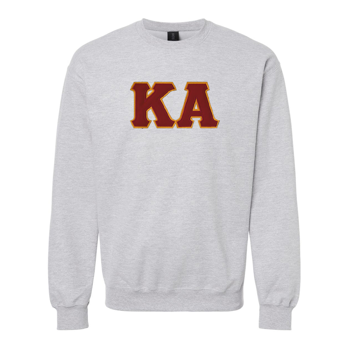 New! Kappa Alpha Heather Grey Crewneck With Sewn On Letters