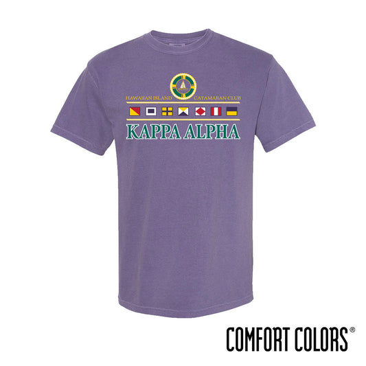 New! Kappa Alpha Comfort Colors Vintage Catamaran Club Short Sleeve Tee