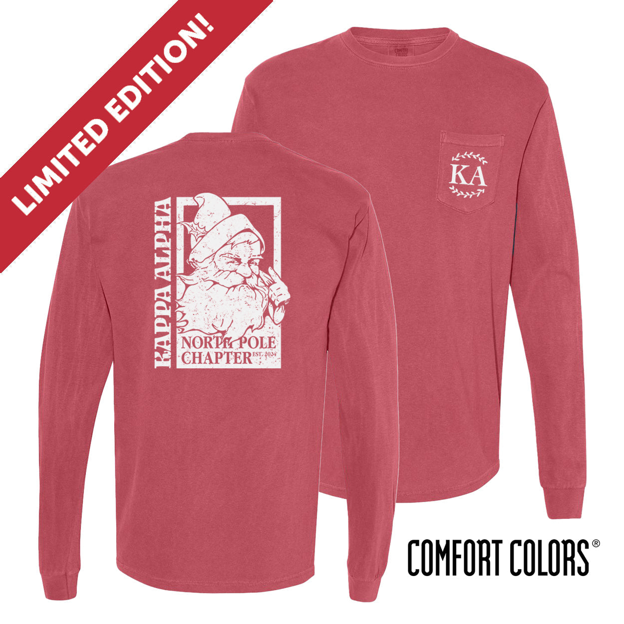 New! Kappa Alpha Limited Edition Comfort Colors North Pole Chapter Tee