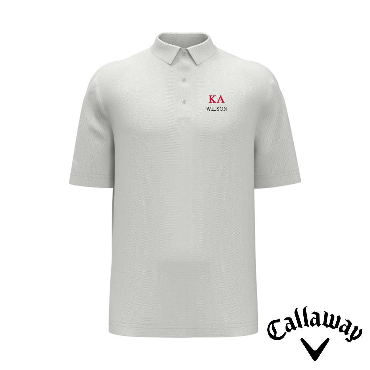 New! Kappa Alpha White Callaway Greek Letter Golf Polo