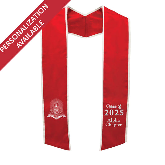 New! Kappa Alpha Personalized Trimmed Graduation Stole with Embroidered Crest