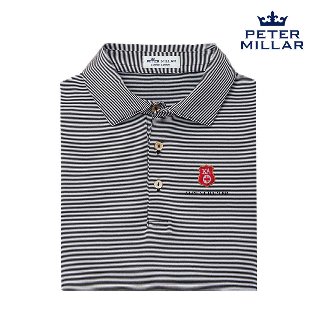 SAE Personalized Peter Millar Mini Stripe Stretch Quarter Zip