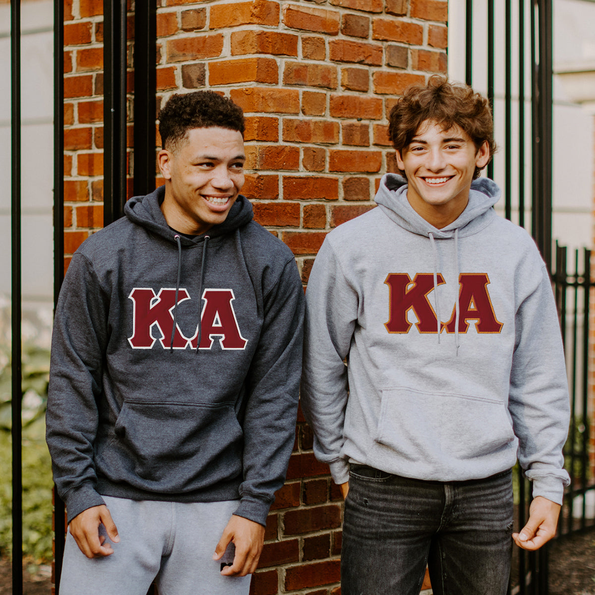 Kappa Alpha Dark Heather Hoodie with Sewn On Letters